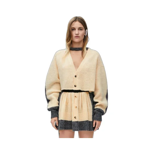 Cropped cardigan in wool