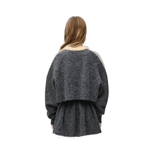 Cropped cardigan in wool