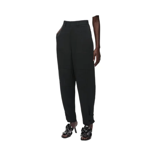 Cargo trousers in viscose and linen