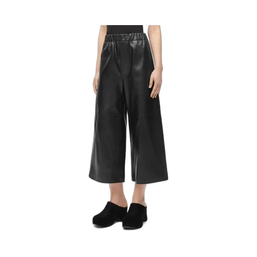 Puzzle Fold cropped trousers in nappa lambskin