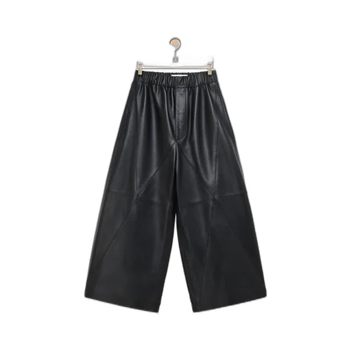 Puzzle Fold cropped trousers in nappa lambskin