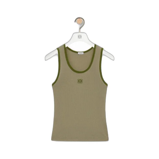 Loewe Logo Embroidered Ribbed Tank Top