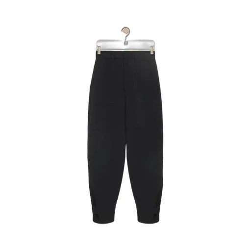 Cargo trousers in viscose and linen