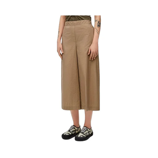 Cropped trousers in cotton blend