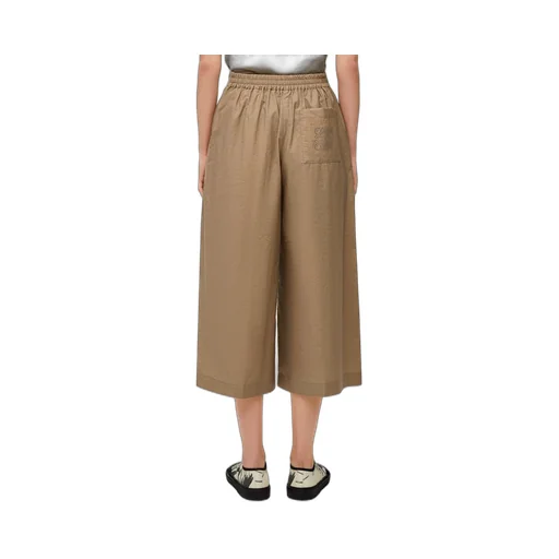 Cropped trousers in cotton blend