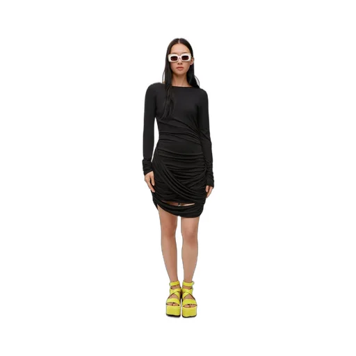Draped dress in lyocell