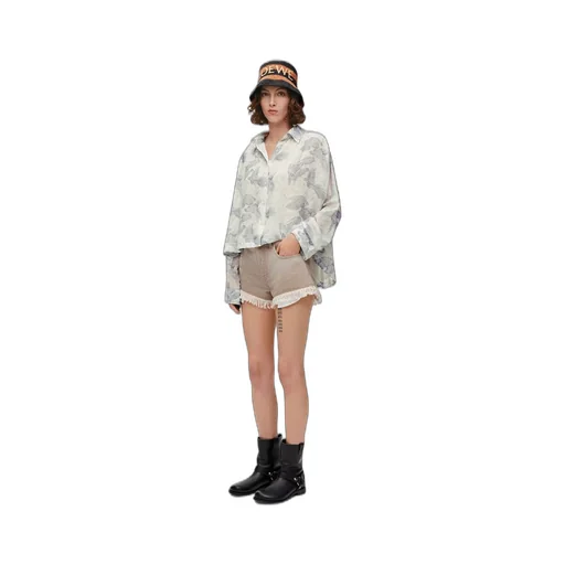 Trapeze shirt in cotton and silk