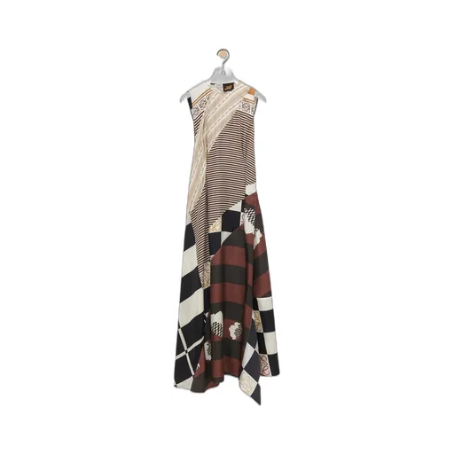 Cut-out dress in silk