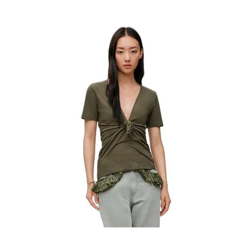 Knot top in cotton blend