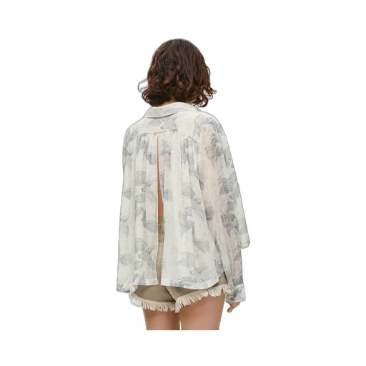 Trapeze shirt in cotton and silk