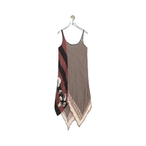 Tank dress in crinkled habotai