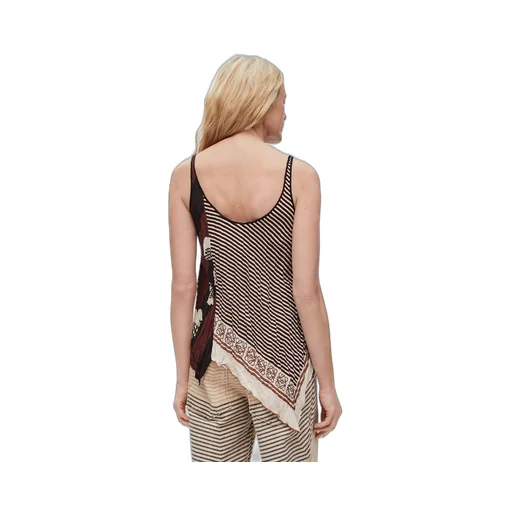 Tank top in crinkled habotai