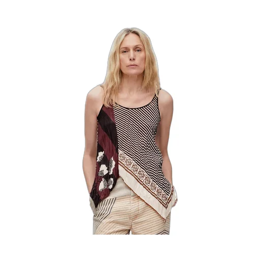 Tank top in crinkled habotai