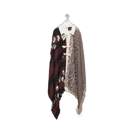 Tunic dress in crinkled habotai and cotton