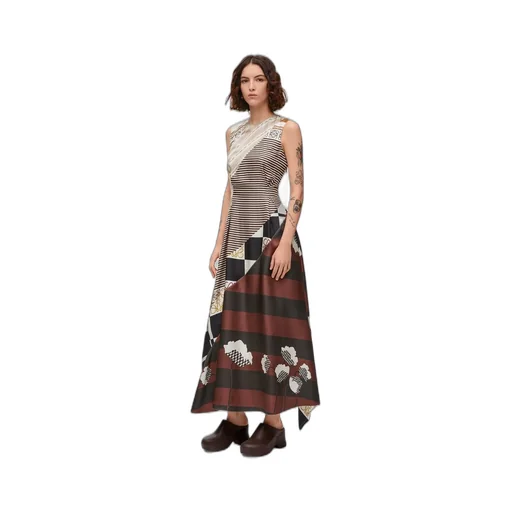 Cut-out dress in silk