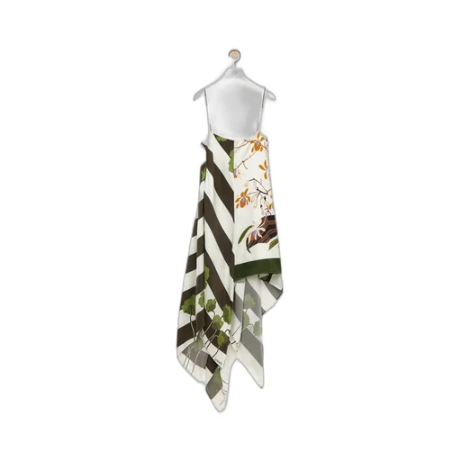 Asymmetric dress in silk
