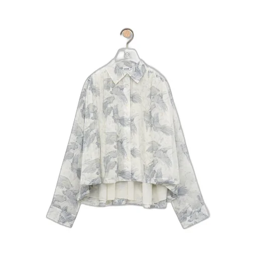 Trapeze shirt in cotton and silk