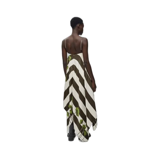 Asymmetric dress in silk