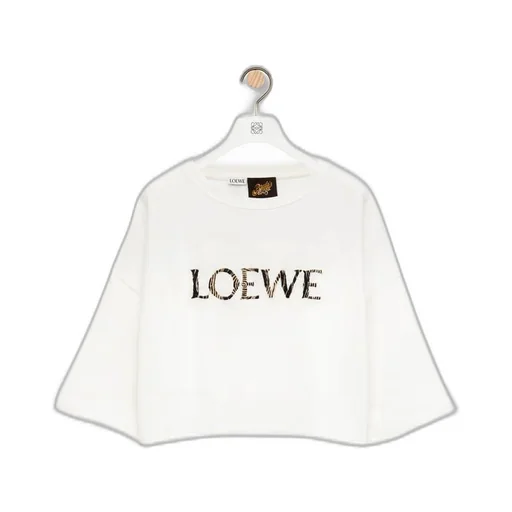 Cropped t-shirt in cotton blend