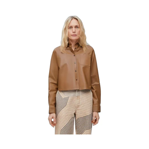 Trapeze shirt in nappa lambskin