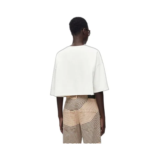 Cropped t-shirt in cotton blend
