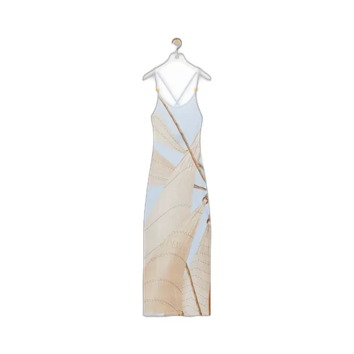 Strappy dress in cotton blend