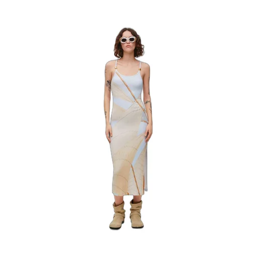 Strappy dress in cotton blend