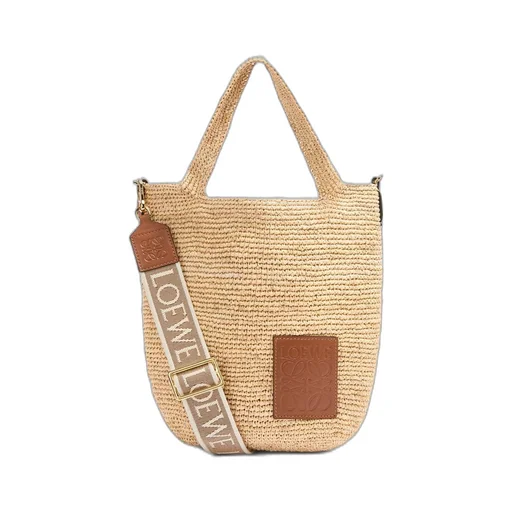Slit bag in raffia and calfskin