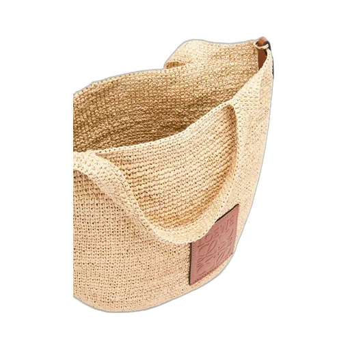 Slit bag in raffia and calfskin