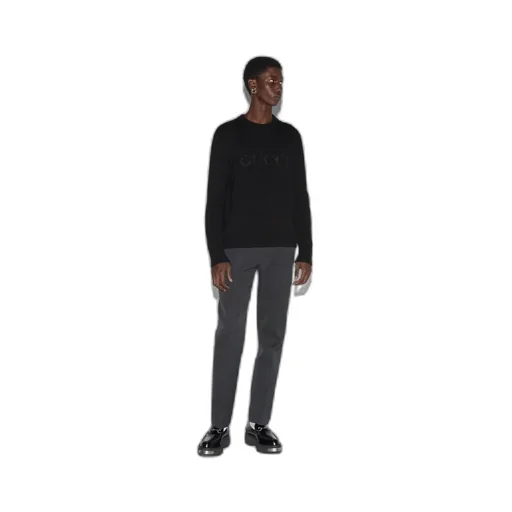 Wool cashmere sweater with intarsia