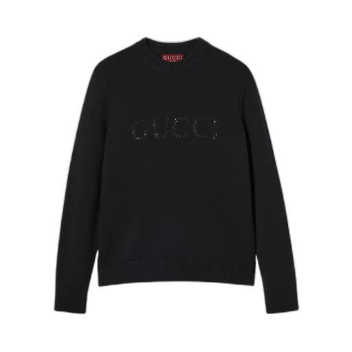 Wool cashmere sweater with intarsia