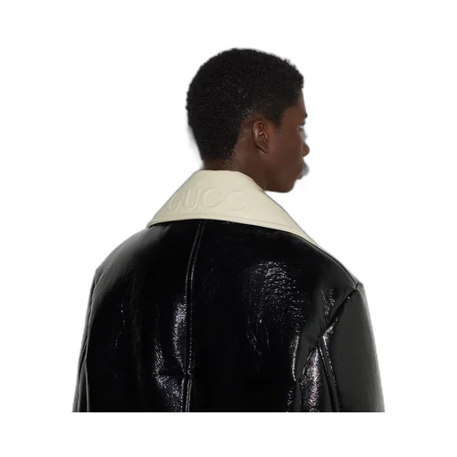Lacquered wool coat