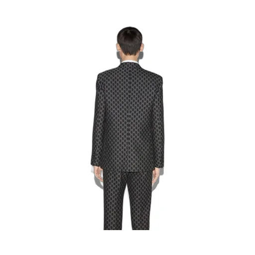 GG wool jacket with optical effect