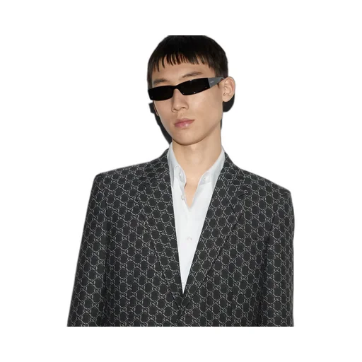 GG wool jacket with optical effect