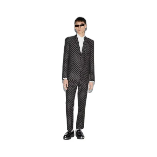GG wool jacket with optical effect