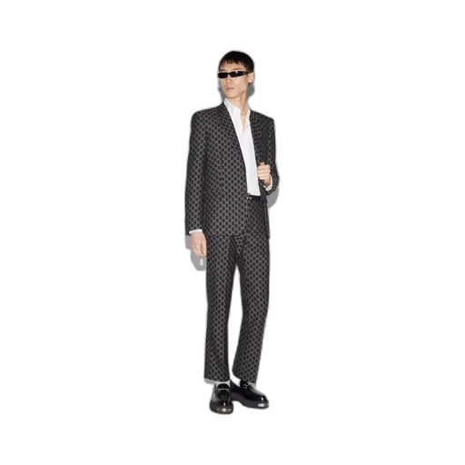 GG wool jacket with optical effect