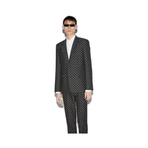 GG wool jacket with optical effect