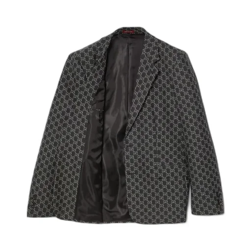 GG wool jacket with optical effect