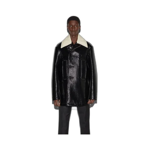 Lacquered wool coat