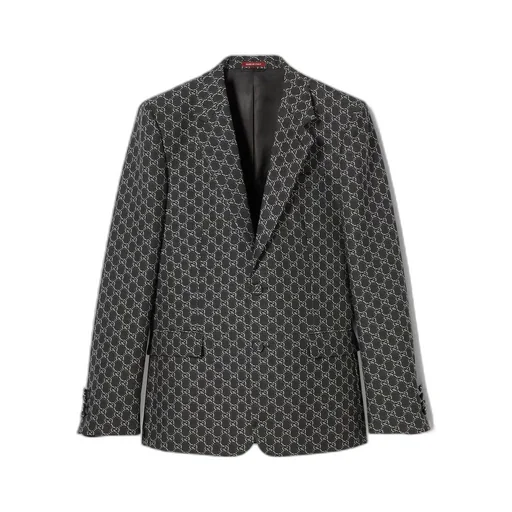 GG wool jacket with optical effect