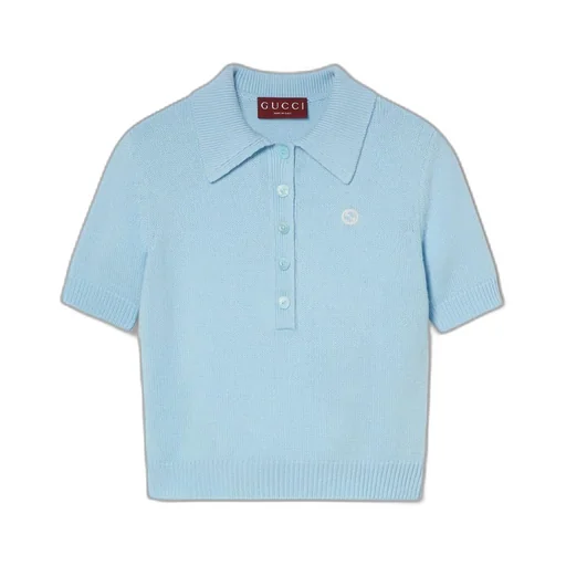 Wool cashmere polo top