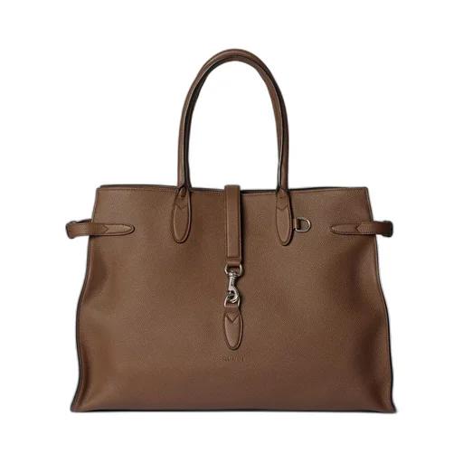 Large tote bag with hook closure