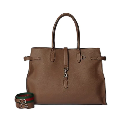 Large tote bag with hook closure
