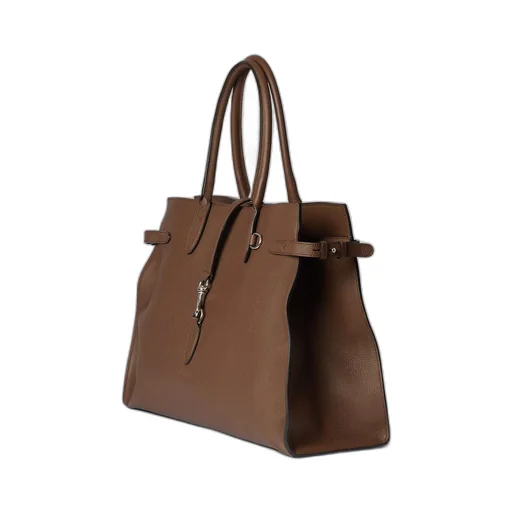 Large tote bag with hook closure