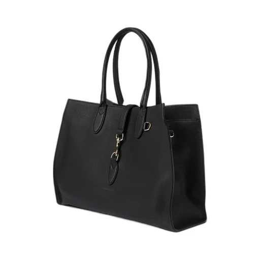 Large tote bag with hook closure