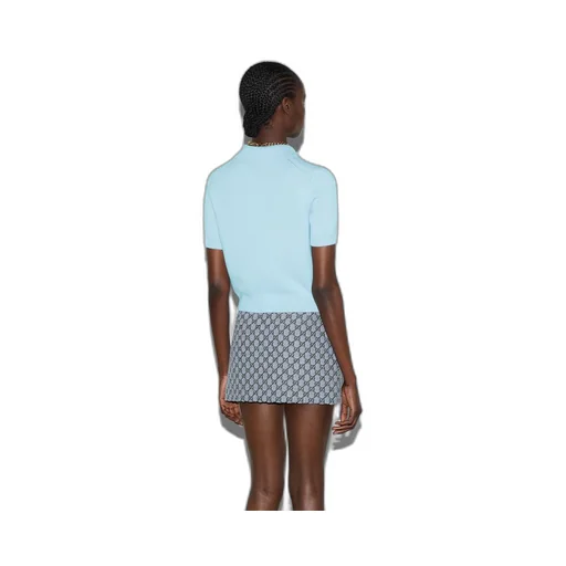 Wool cashmere polo top
