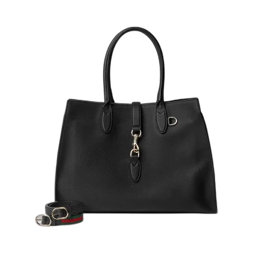 Large tote bag with hook closure