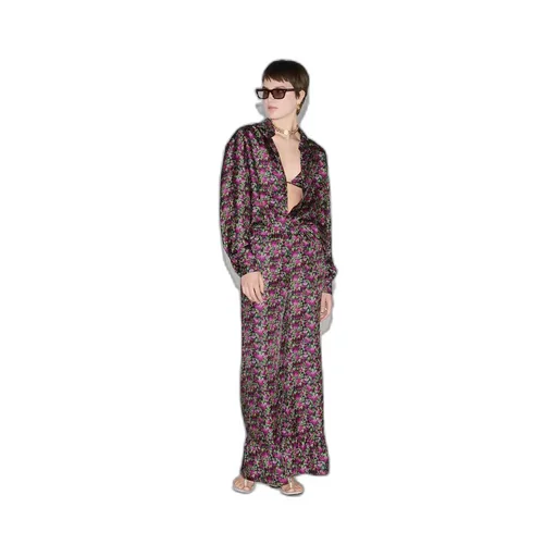 Silk pant with floral print