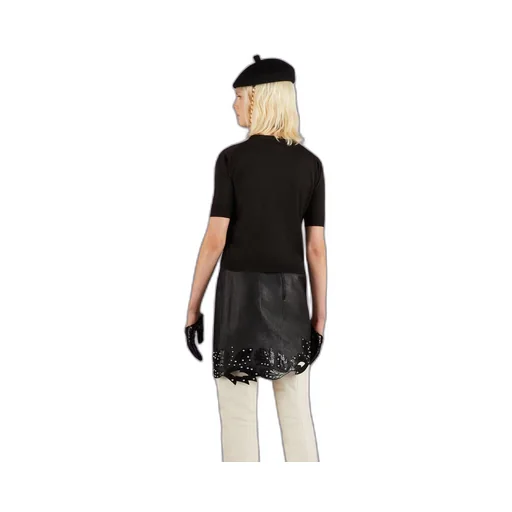 Fine wool top with Horsebit intarsia