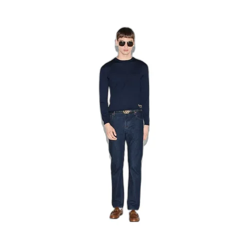 Wool sweater with Horsebit intarsia